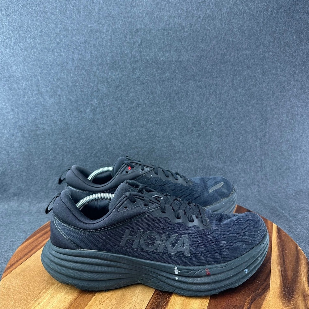 Hoka One One Bondi 8 Mens 11.5 D Triple Black Running Shoes 1123202 BBLC